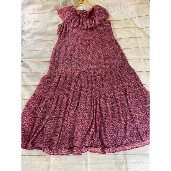 Loft Plus Women's Red Floral Flouce Tie Back Maxi Dress - 22 - Picture 6 of 16